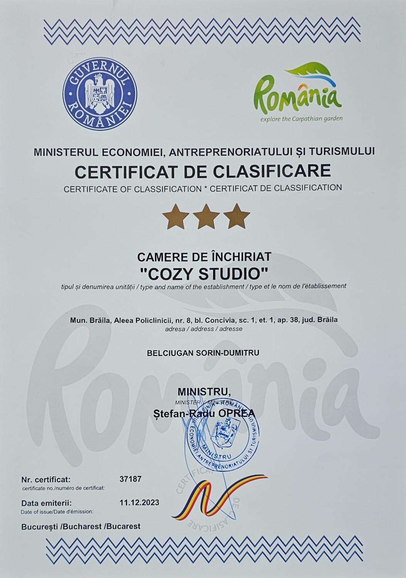 Cozy Studio Brăila Eksteriør bilde